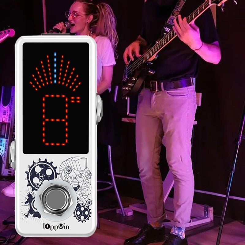 IOppWin LT-910 Chromatic Tuner with LED Display & Precise Strobe Mode (0.1% Accuracy) - Metal Shell, True Bypass, Compact Design for Guitar/Bass/Violin - Image 1